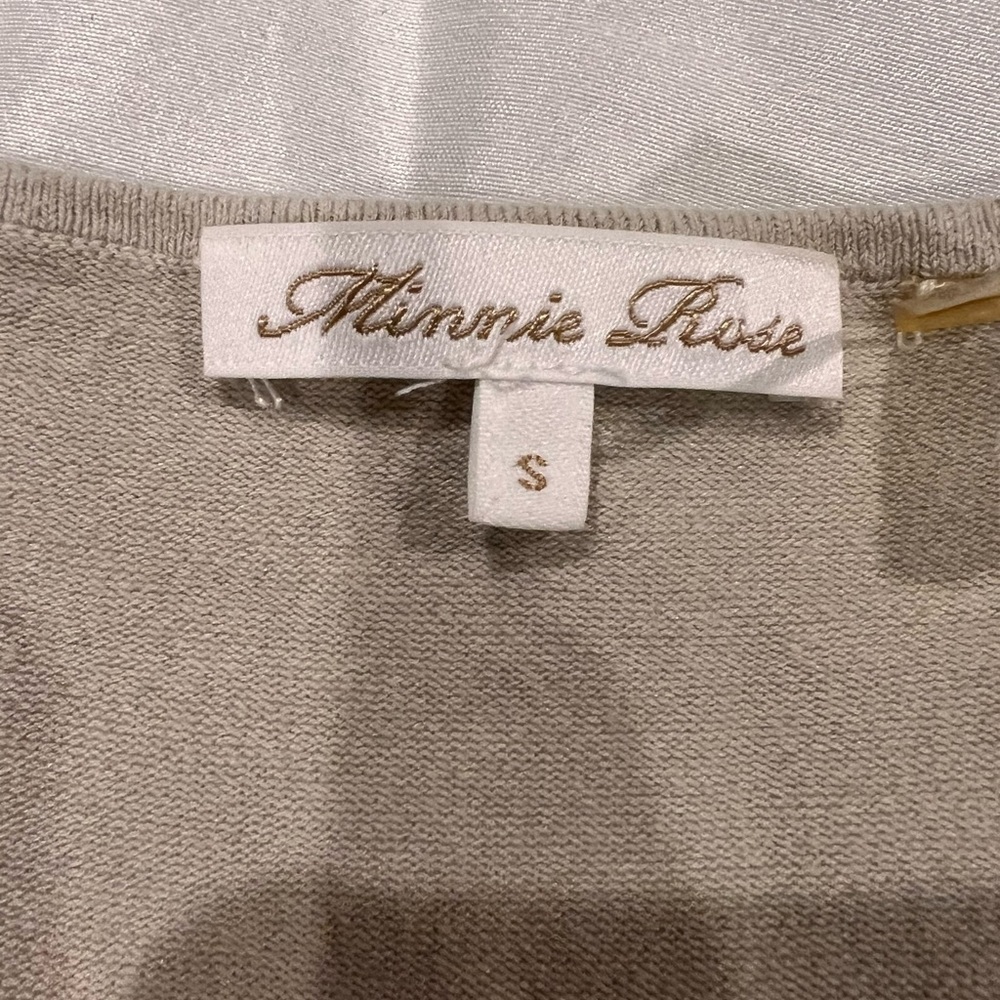 MINNIE ROSE Women's Beige Knit Sweater SIZE XS - Picture 3 of 14